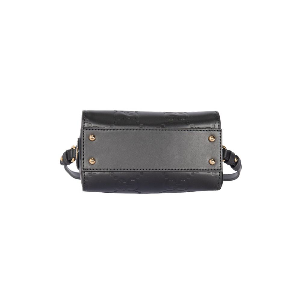 GUCCI Black GG Leather Super Mini Crossbody Bag - Picture 5 of 5